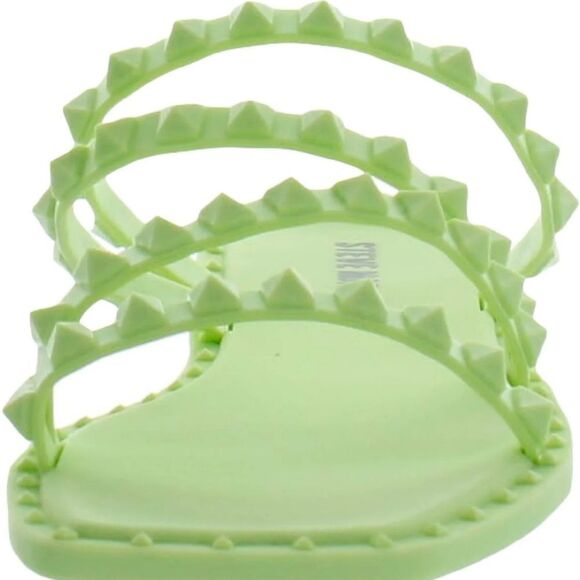 New STEVE MADDEN SKYLER SQUARE TOE SLIP ON FLAT SANDALS flip flops lime size 7 - Picture 2 of 3